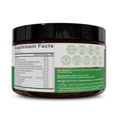 Live Conscious Beyond Greens Matcha ingredients pack showcasing probiotics and mushrooms.