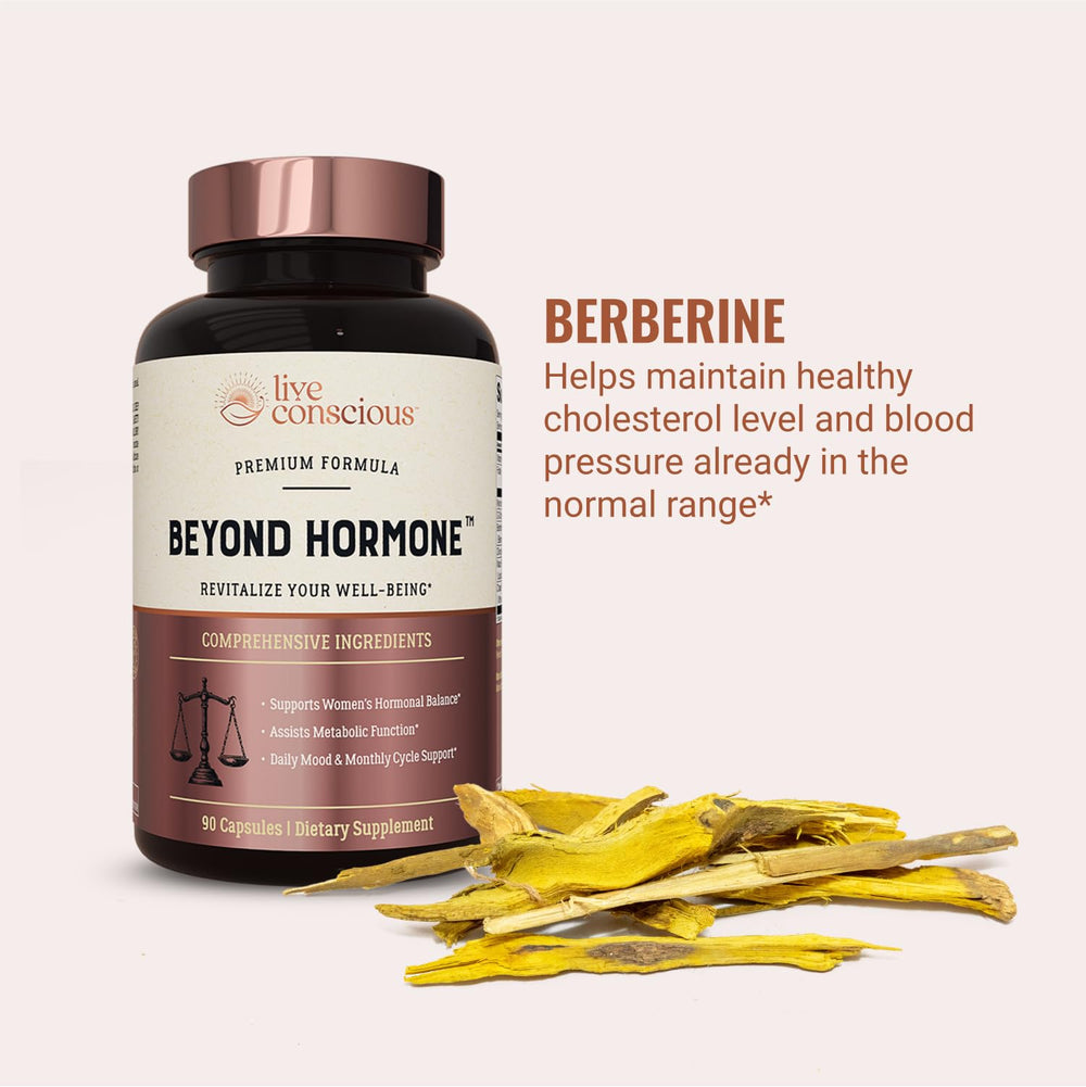 Live Conscious Beyond Hormone bottle with label vegan, non-GMO formula