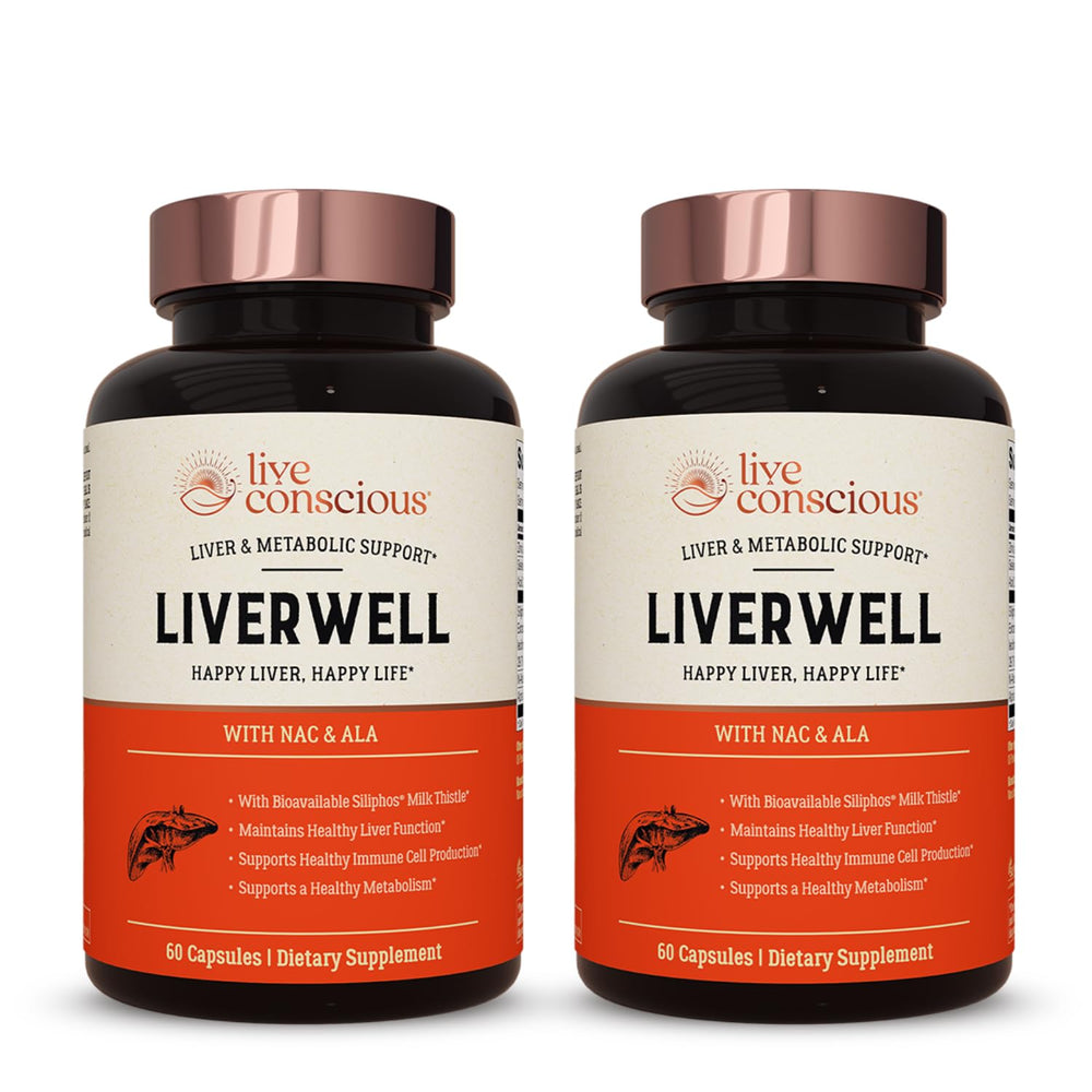 Live Conscious LiverWell bottle front with capsules for liver wellness