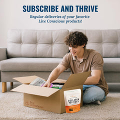 Live Conscious OptiWell supplement label detail for high-quality eye support.