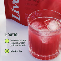 LIVE IT UP Feel The Beet smoothie bowl showcases vibrant color and nutrition.