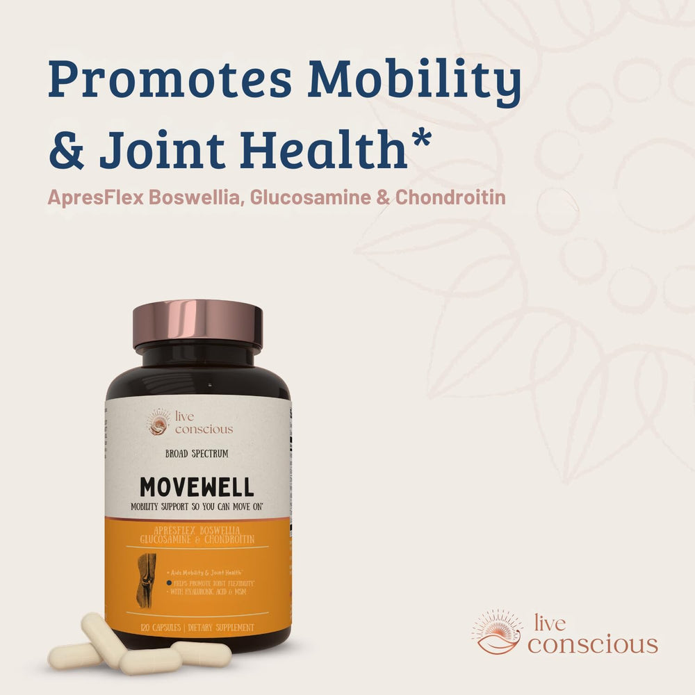 MoveWell by Live Conscious bottle with scoop for convenient daily portions.