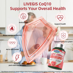 LIVEGIS CoQ10 gluten-free and non-GMO formula for everyday wellness