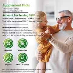 LIVEGIS Vitamin D3 K2 softgels bottle back with supplement facts panel