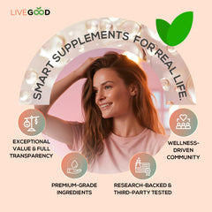 LIVEGOOD Collagen powder made in USA box beside bottle.