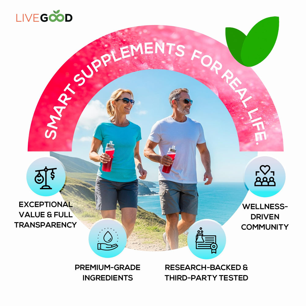 LIVEGOOD E3 packaging highlighting value and transparency