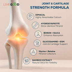 Graphic illustration of di calcium malate and hydroxyapatite for bone support