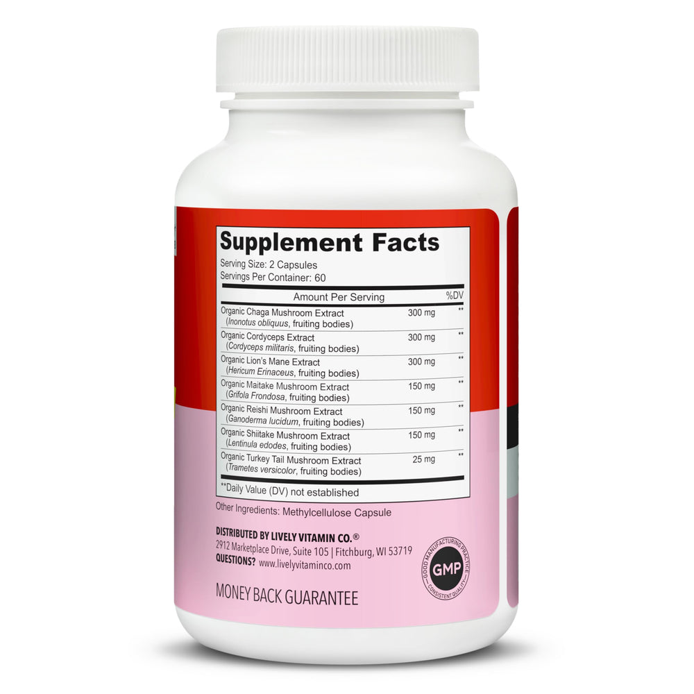 LIVELY VITAMIN CO cordyceps energy blend closeup.
