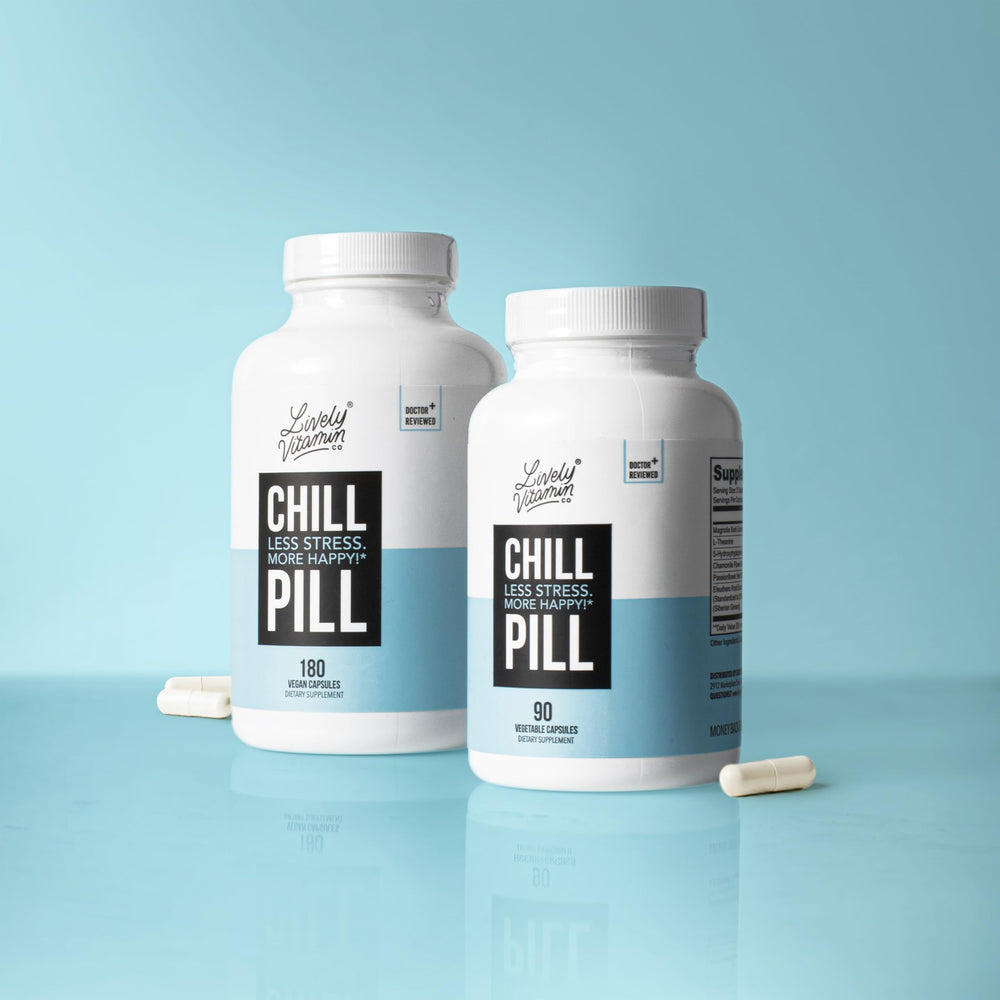 Lively Vitamin Co L-Theanine focus, iconography of calm, non-drowsy relaxation.