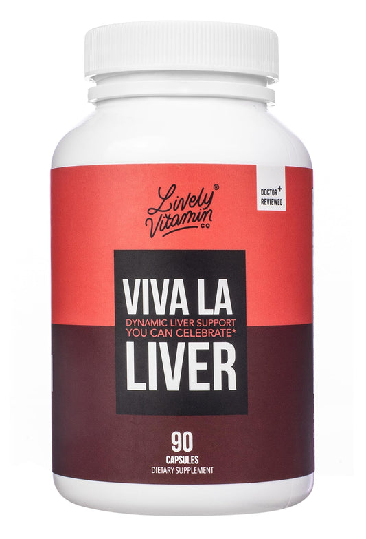 LIVELY VITAMIN CO Viva La Liver bottle showing the liver support formula for daily wellness.