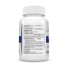 Liver Medic Hepatiben ingredients label showing vegan, non-GMO formula.