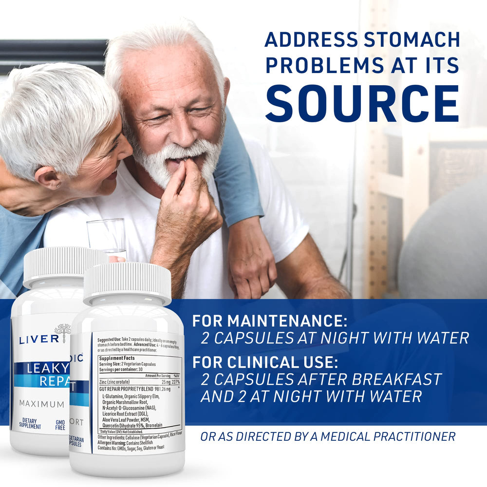 Liver Medic Leaky Gut Repair capsules ready for daily use and gut wellness.
