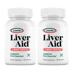 Liverite Liver Aid milk thistle bottle front shows the product focus.