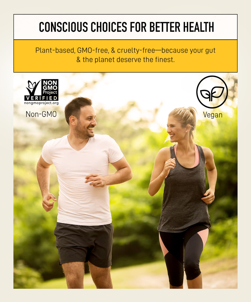 Digestive enzymes and prebiotics blend image reflects 45+ strains.