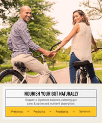 Living Alchemy Your Flora Probiotic Soothe capsules showcase turmeric and ginger for digestive comfort.