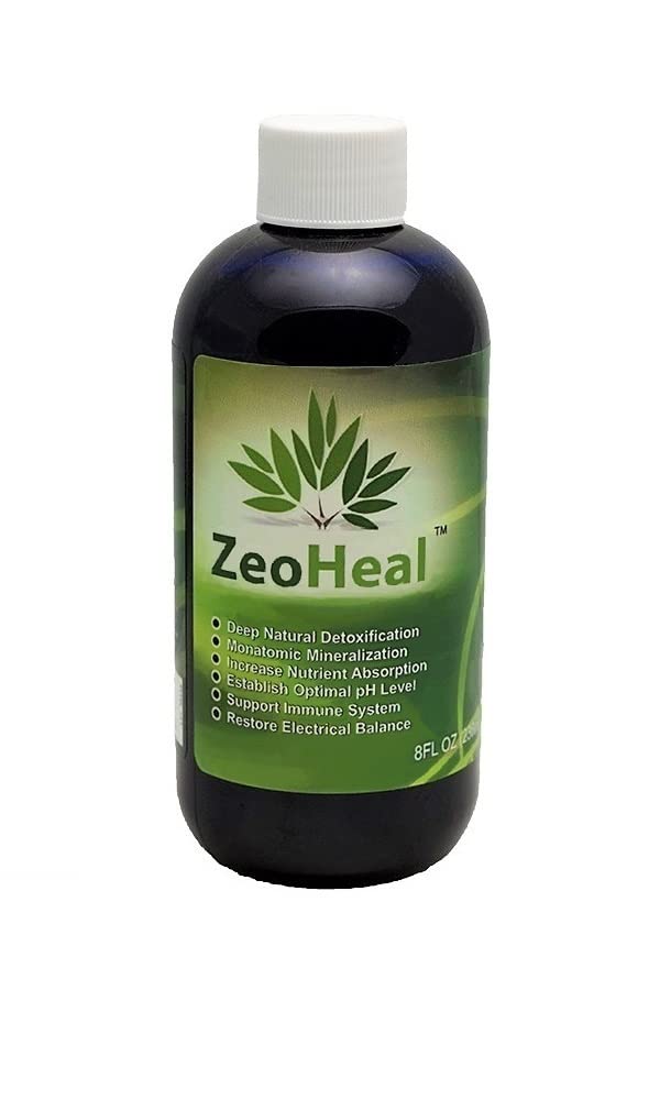 Living Foods USA ZeoHeal bottle front view with humic and fulvic minerals for daily support