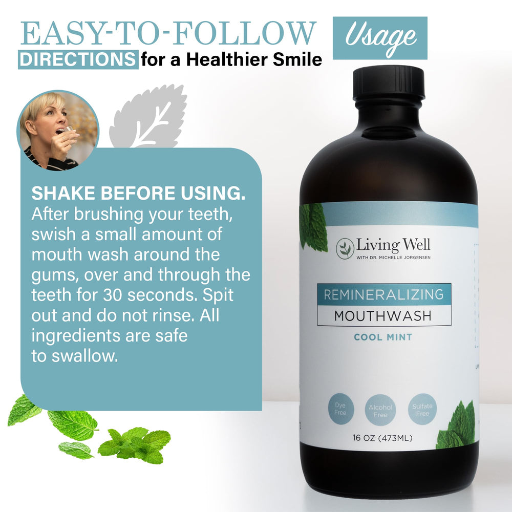 Back label view showcases fluoride-free and alcohol-free formula