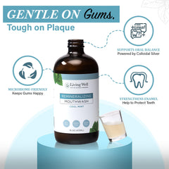 Living Well with Dr. Michelle Cool Mint label close-up highlights hydroxyapatite and botanicals