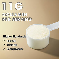 LIVINGANIC collagen peptides powder nutrition label highlighting USA-sourced ingredients