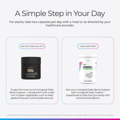 Livingood Daily bottle with spoon showing easy twice-daily dosage