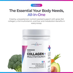 Scoop with Livingood Daily Collagen + Multi powder for easy mix into daily nutrition.