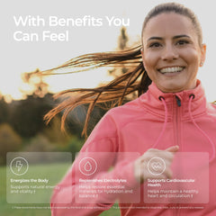 Livingood Daily Electrolytes Powder vitamin C and quercetin image highlights wellness support potential.