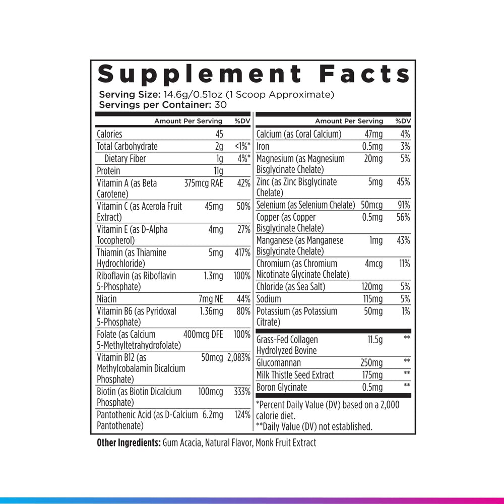 Livingood Daily gluten-free collagen packaging label.