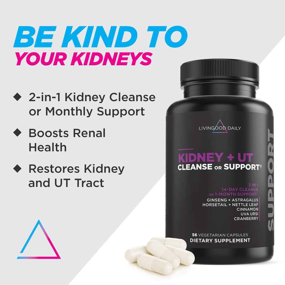 Livingood Daily Kidney Cleanse cranberry extract highlight—plant-powered ingredients for renal support.