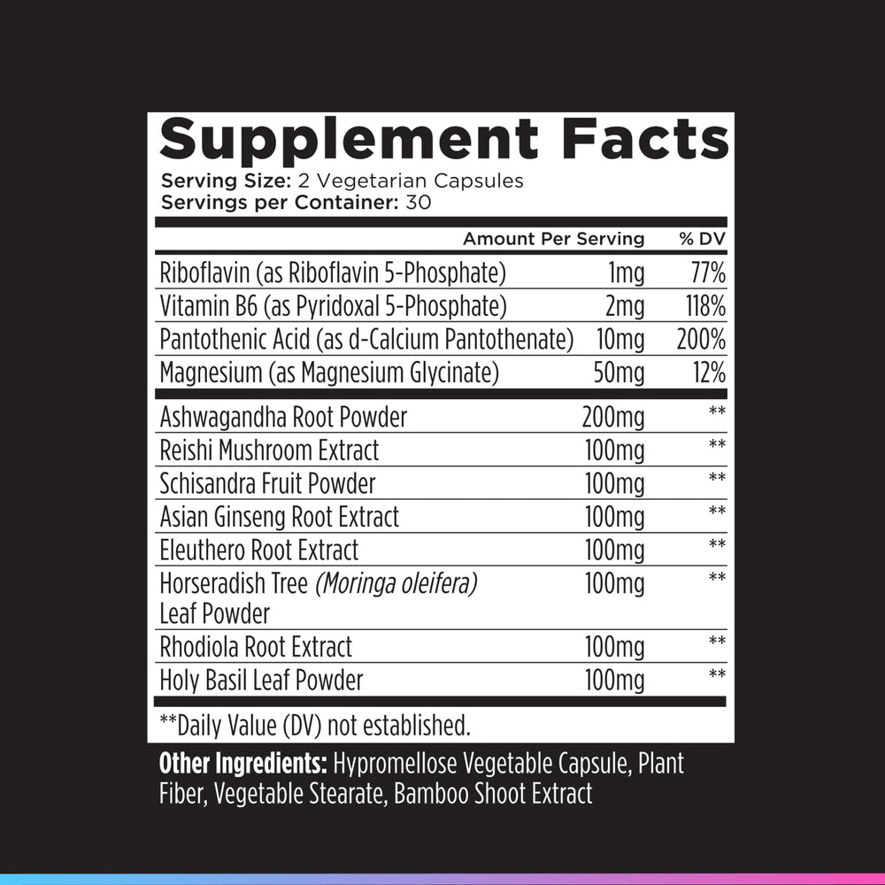 Livingood Daily Stress Support packaging close-up hints at easy daily use and dosage.