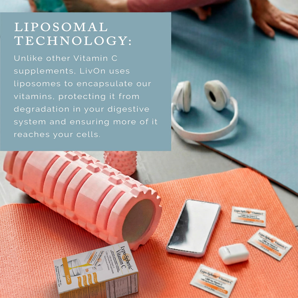 LivOn Liposomal Vitamin C bottle shown for daily antioxidant support