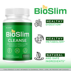 LIVORKA BioSlim Cleanse capsules bottle back showing ingredients and premium formula