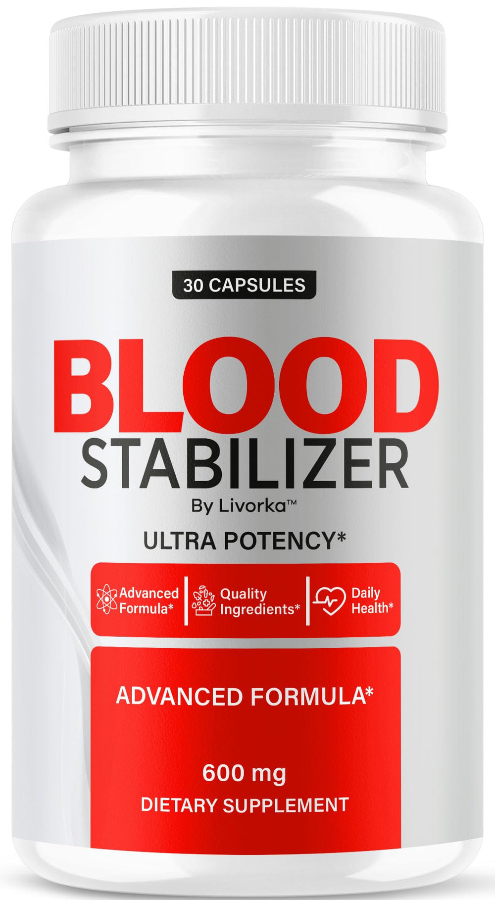 LIVORKA Blood Stabilizer bottle front view for daily wellness support