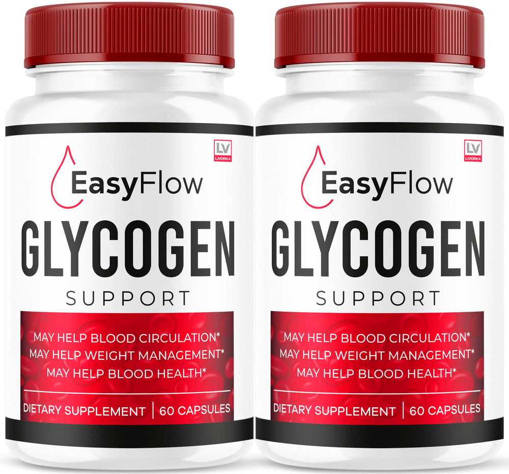 LIVORKA Easy Flow Glycogen bottle front for daily wellness support.