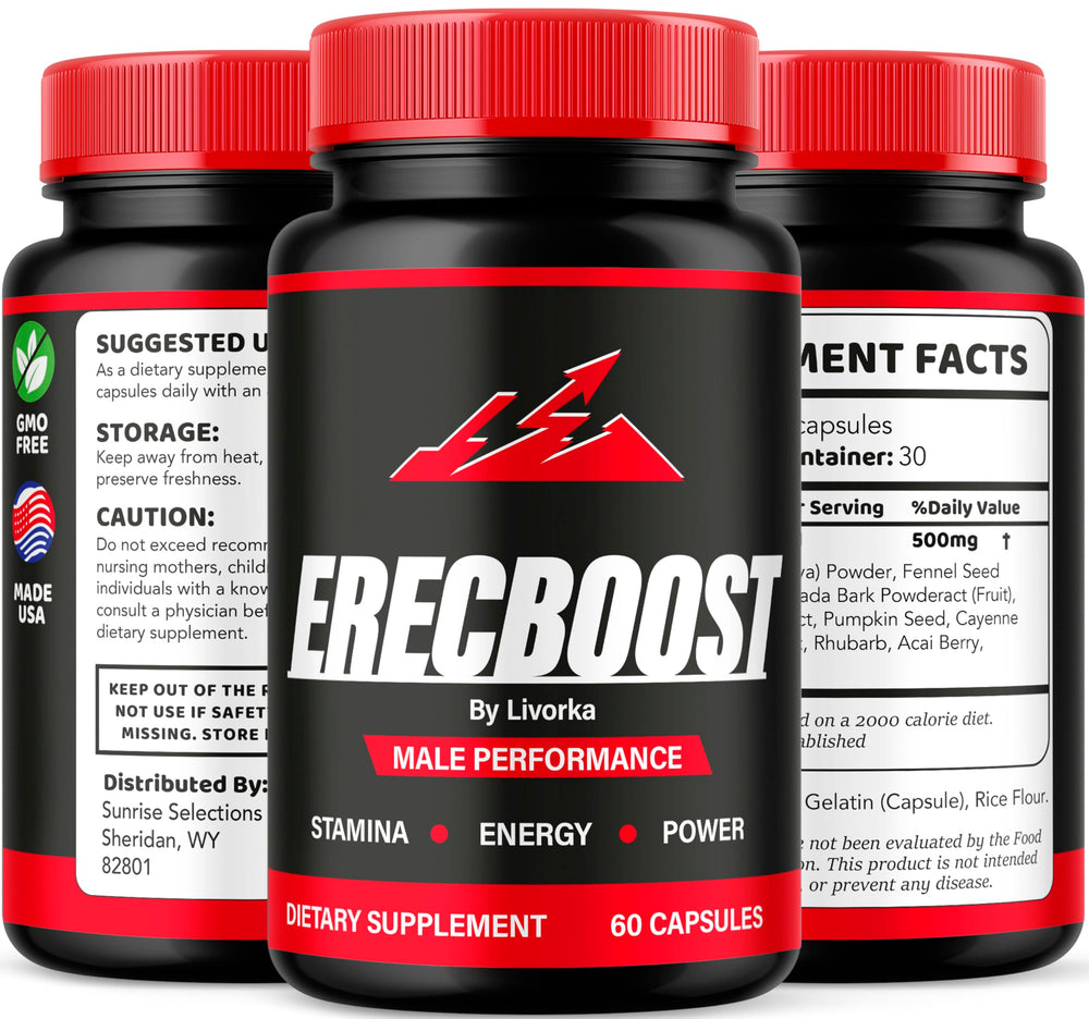 LIVORKA ErecBoost capsules pack—convenient daily supplement for men.