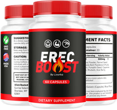 LIVORKA ErecBoost capsules poured into a glass for daily use