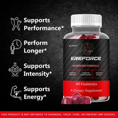 LIVORKA Ereforce Gummies bottle back reveals label details and serving information to support daily routine.