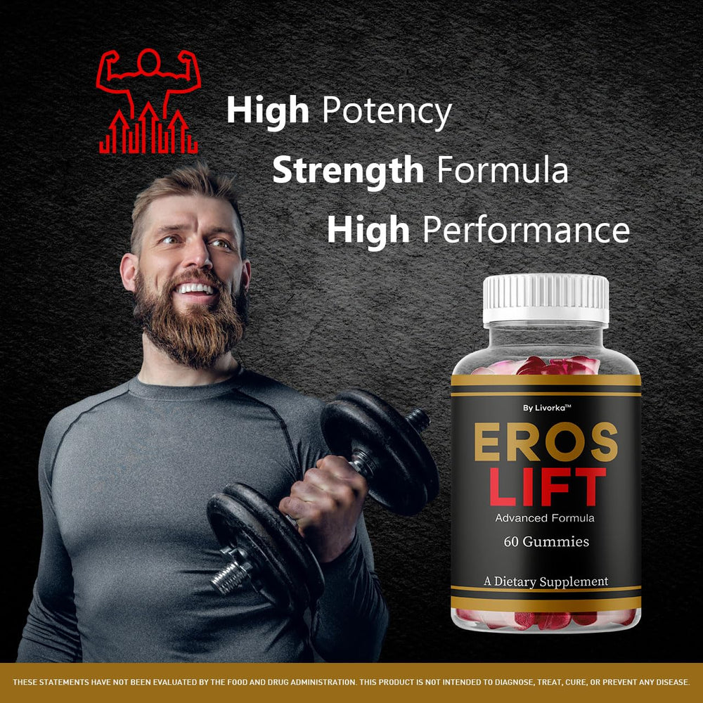 LIVORKA Eros Lift bottle label in focus, premium daily supplement branding