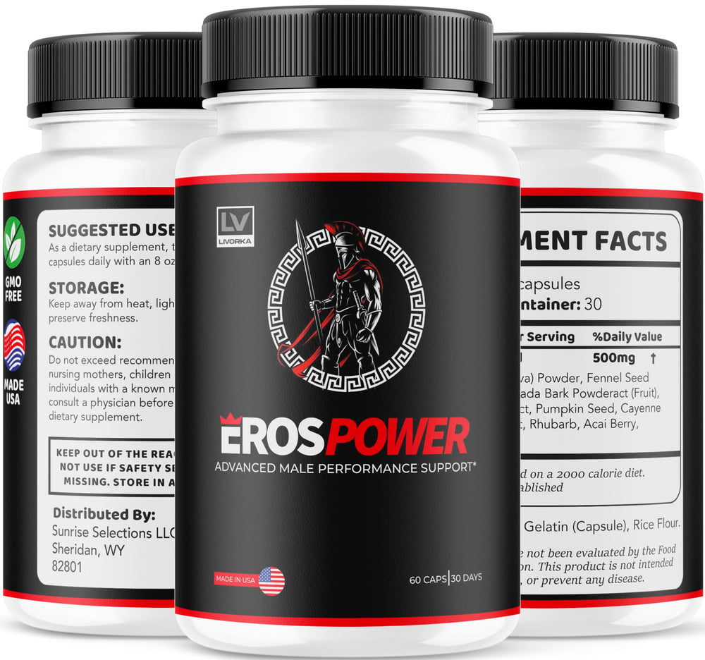 LIVORKA Eros Power label and packaging show clear use instructions for safety.
