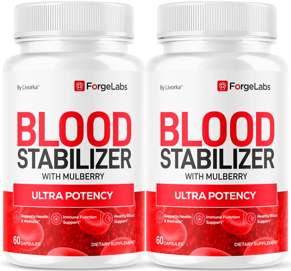 LIVORKA Forge Labs Blood Stabilizer pack-front with two bottles for daily wellness