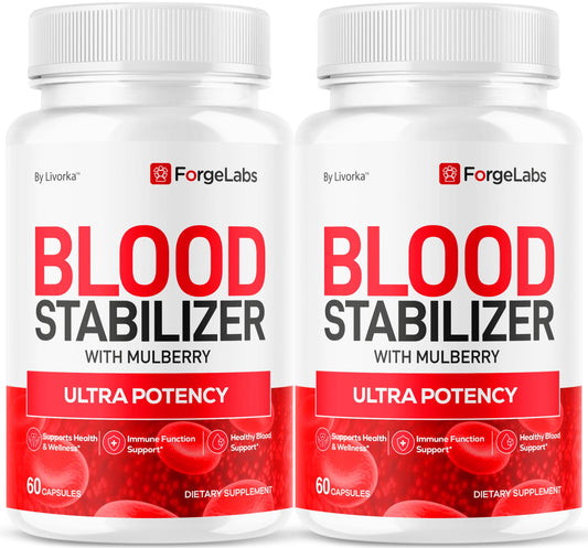 LIVORKA Forge Labs Blood Stabilizer pack-front with two bottles for daily wellness