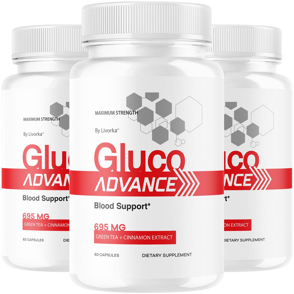 LIVORKA Gluco Advance 3-pack bottle front for daily wellness