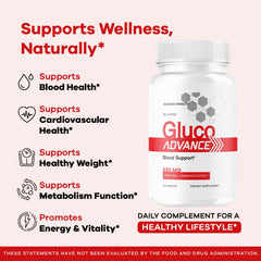 Gluco Advance label detail highlighting USA-made quality