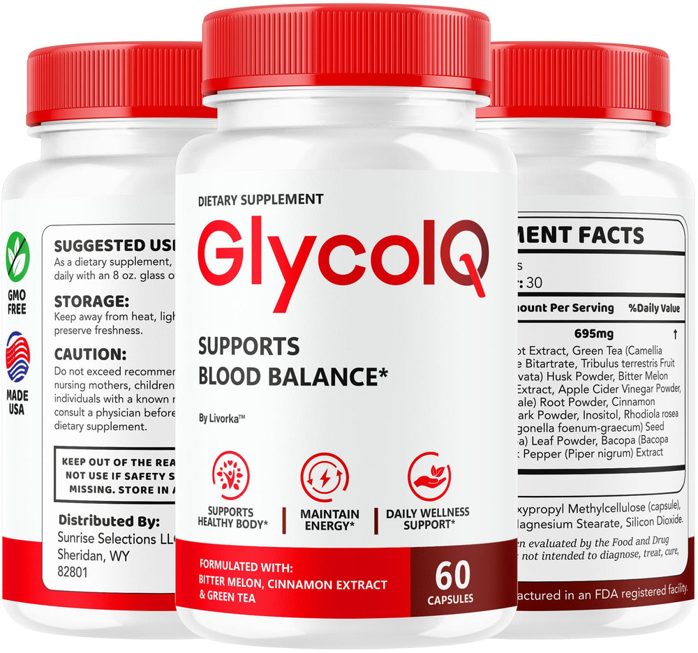 LIVORKA Glyco IQ packaging label notes Made in USA and quality assurance.