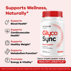 Glyco Sync label detail highlights natural ingredients supporting balance.