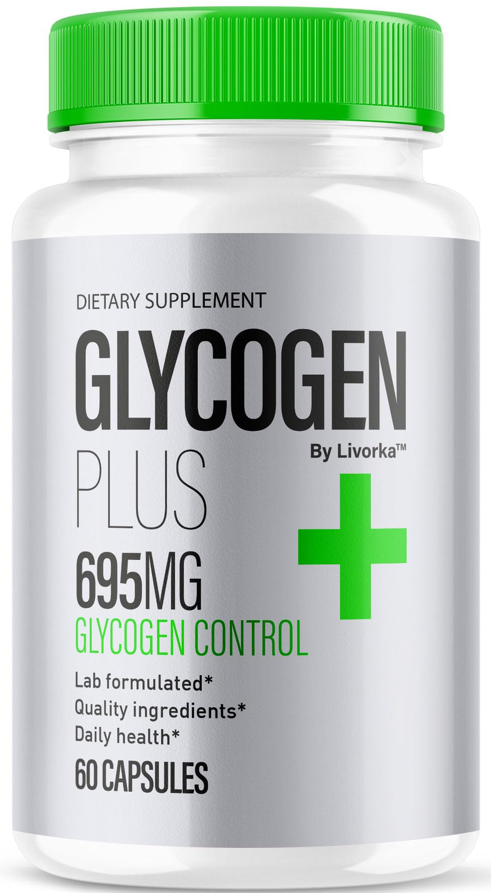 LIVORKA Glycogen Plus capsules bottle front highlighting premium packaging for daily wellness