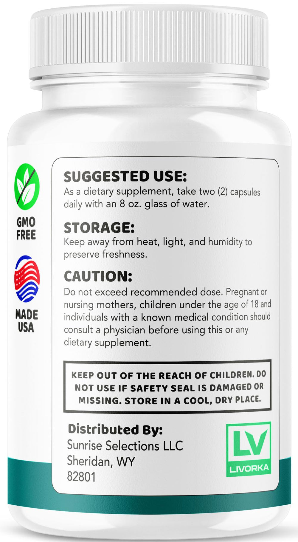 LIVORKA Healthy Flow Cleanse capsules beside a glass of water.