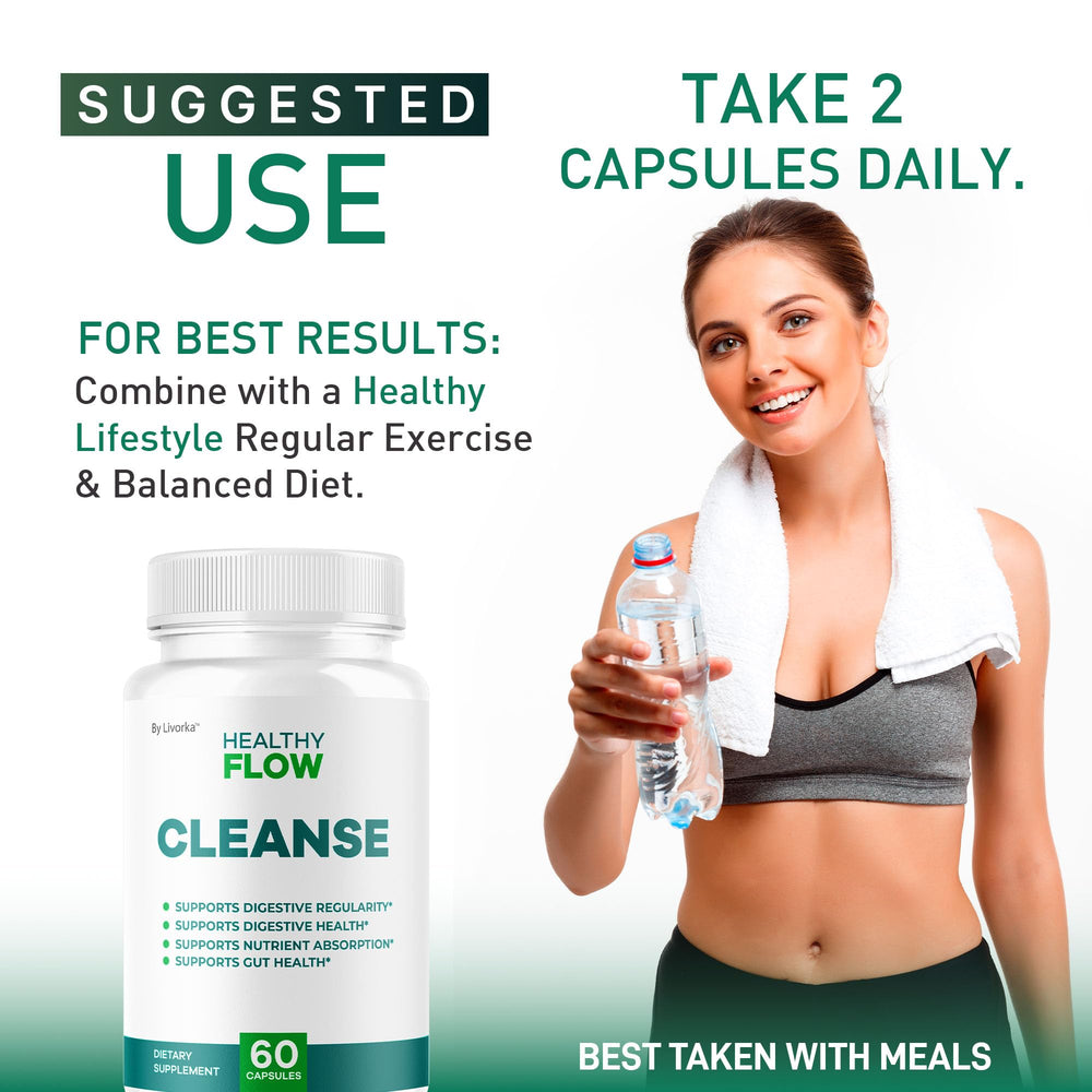 LIVORKA Healthy Flow Cleanse packaging box on a clean surface.