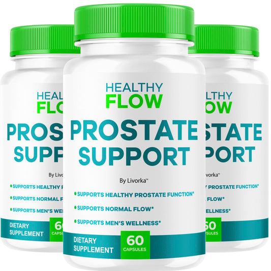 LIVORKA Healthy Flow Prostate Support bottle front view for daily wellness balance.