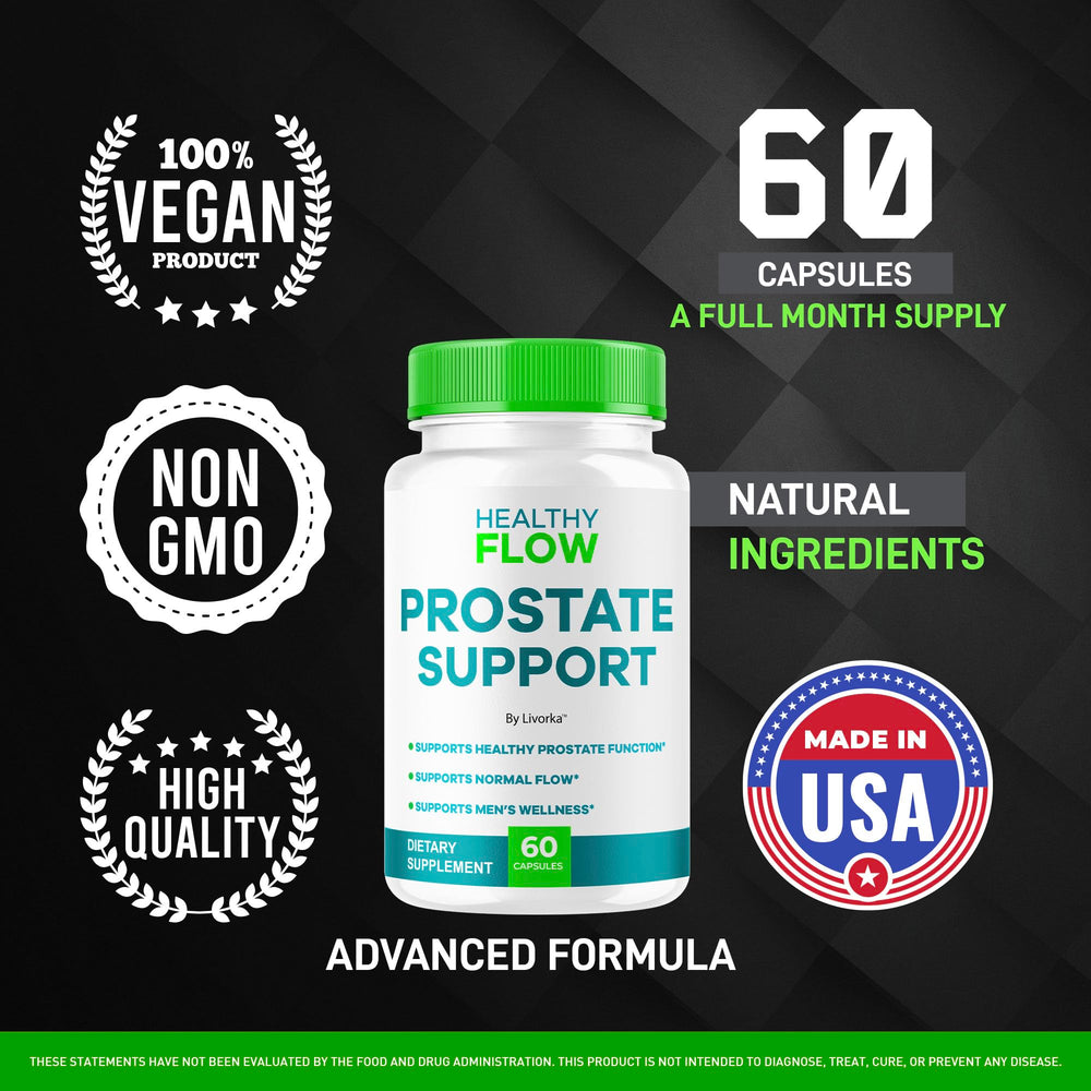USA-made LIVORKA Healthy Flow Prostate Support with GMP-certified quality.