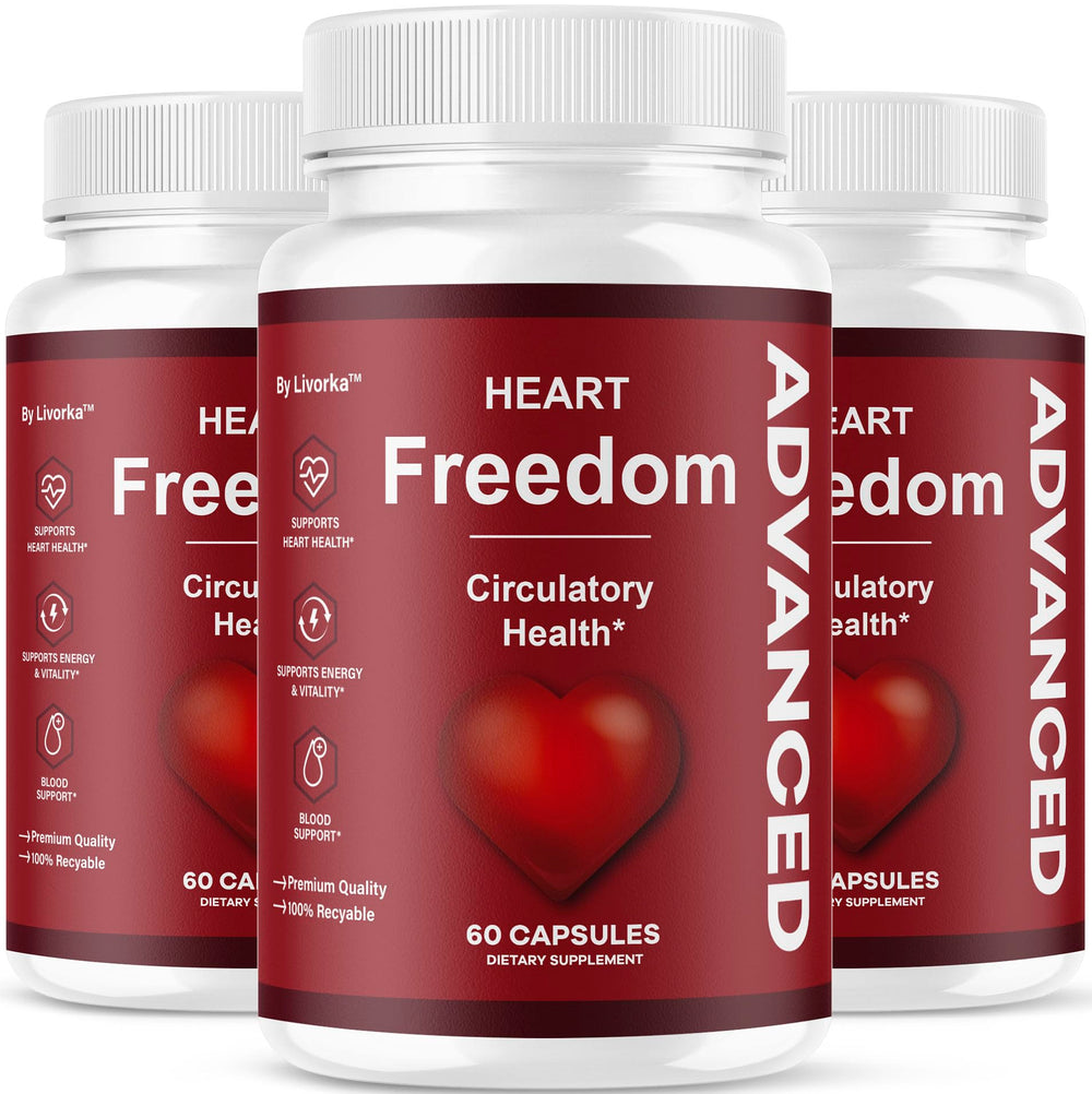 LIVORKA Heart Freedom bottle front showcases premium packaging for daily wellness routine.